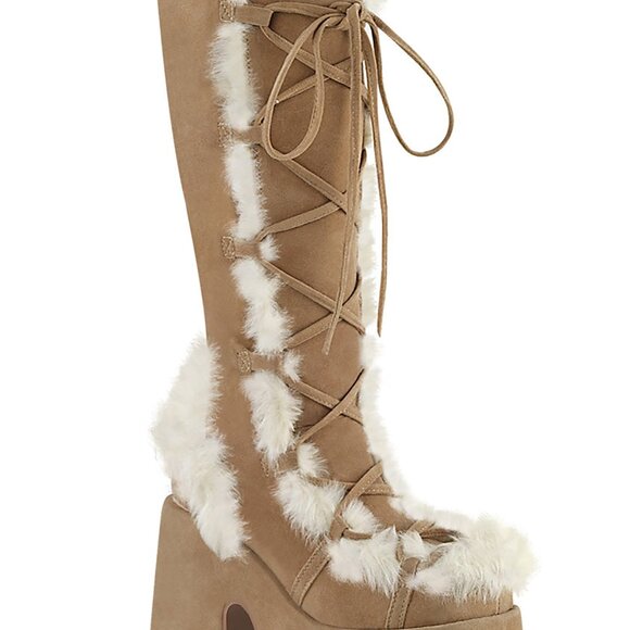 Demonia CAMEL 311 Primal Desire Brown Platform Boots - Picture 8 of 8